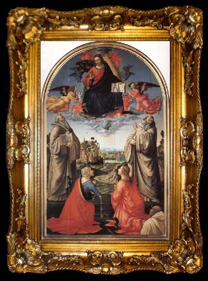 framed  Domenicho Ghirlandaio Christus in der Gloriole mit den Heiligen Bendikt,Romuald,Attinea und Grecinana, ta009-2